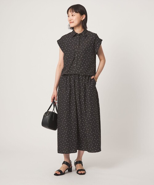 green label relaxing（グリーンレーベルリラクシング）の「フレンチスリーブ ワンピース（ワンピース・レディース・その他1/モカ/ダークグレー・FREE）」の5枚目の写真