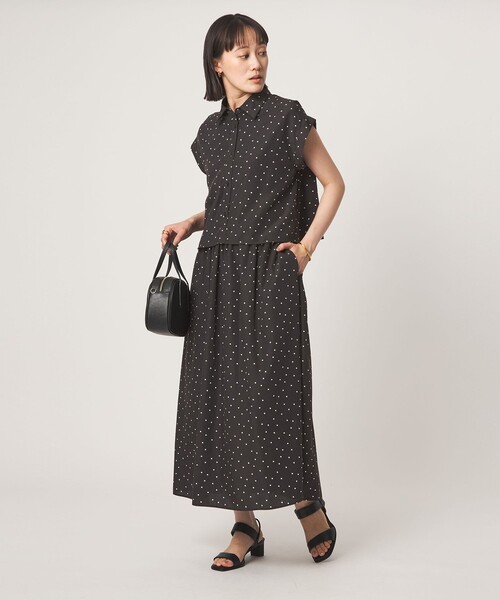 green label relaxing（グリーンレーベルリラクシング）の「フレンチスリーブ ワンピース（ワンピース・レディース・その他1/モカ/ダークグレー・FREE）」の6枚目の写真