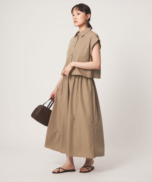 green label relaxing（グリーンレーベルリラクシング）の「フレンチスリーブ ワンピース（ワンピース・レディース・その他1/モカ/ダークグレー・FREE）」の10枚目の写真