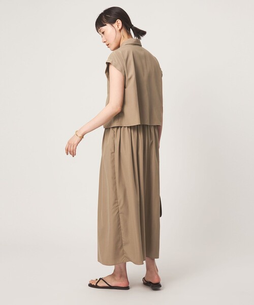 green label relaxing（グリーンレーベルリラクシング）の「フレンチスリーブ ワンピース（ワンピース・レディース・その他1/モカ/ダークグレー・FREE）」の11枚目の写真