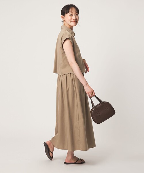 green label relaxing（グリーンレーベルリラクシング）の「フレンチスリーブ ワンピース（ワンピース・レディース・その他1/モカ/ダークグレー・FREE）」の12枚目の写真