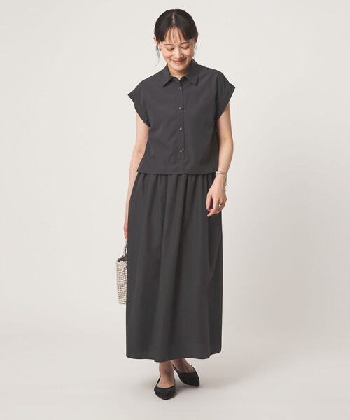 green label relaxing（グリーンレーベルリラクシング）の「フレンチスリーブ ワンピース（ワンピース・レディース・その他1/モカ/ダークグレー・FREE）」の13枚目の写真