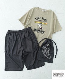 PEANUTS（ピーナッツ）の「PEANUTS プリントドライワッフル上下セット 半袖（ルームウェア/パジャマ）」