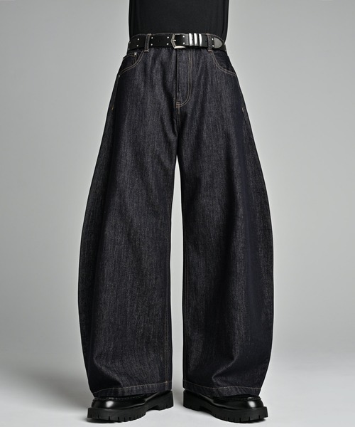 セール】Hand paint wide buggy flare denim pants / ハンドペイント