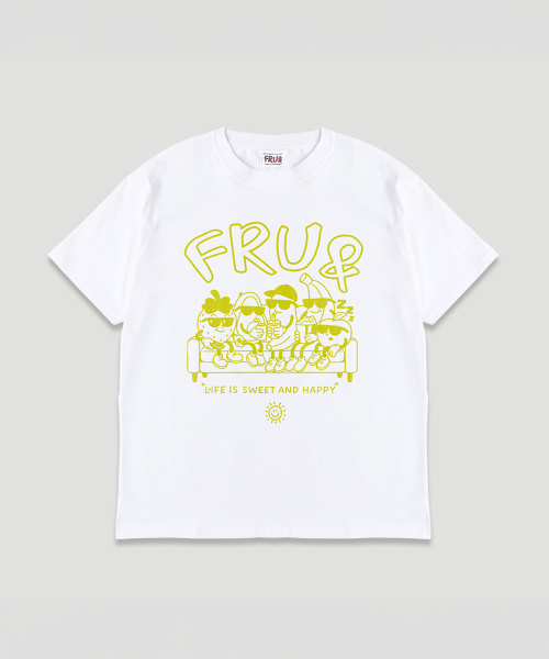 FRUAND(フルアンド)の「ラインカラーグラフィック半袖Tシャツ_イエロー(Tシャツ/カットソー・レディース・その他・FREE)」の1枚目の写真
