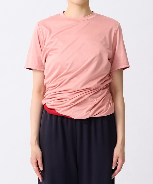 SATORU SASAKI(サトルササキ)の「【SATORU SASAKI/サトルササキ】DOUBLE-T-SHIRT/ダブルドレープTシャツ(Tシャツ/カットソー・レディース・ホワイト/ピンク・2)」の11枚目の写真