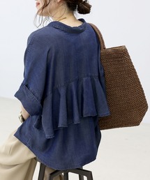 Aletta vita | テンセルデニムバックフリル前開きブラウス(シャツ/ブラウス)