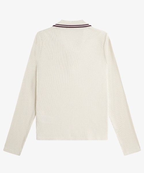 FRED PERRY(フレッドペリー)の「Twin Tipped Ribbed Polo Shirt/ツインティップリブポロシャツ(ポロシャツ・レディース・ネイビー/ベージュ・10/8)」の8枚目の写真