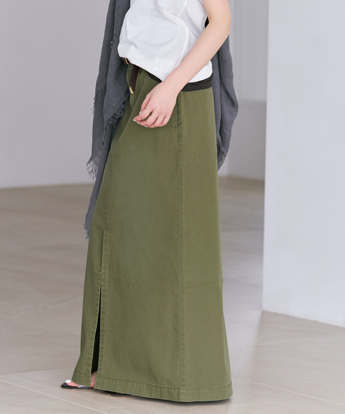 plage(プラージュ)の「Wash chinos スカート(スカート・レディース・ベージュ/カーキ・34/38/36)」の4枚目の写真