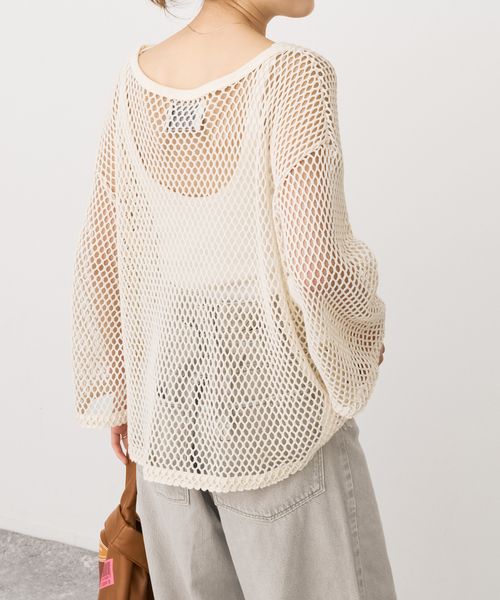 Spick & Span(スピックアンドスパン)の「《追加》ACASAM / アカサム メッシュプルオーバー(Tシャツ/カットソー・レディース・カーキ/アイボリー・FREE)」の7枚目の写真