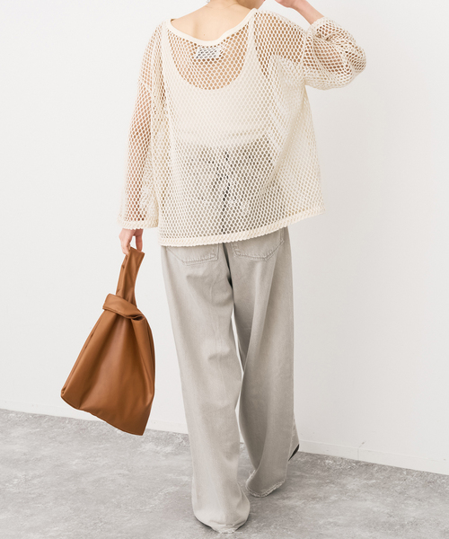 Spick & Span(スピックアンドスパン)の「《追加》ACASAM / アカサム メッシュプルオーバー(Tシャツ/カットソー・レディース・カーキ/アイボリー・FREE)」の11枚目の写真
