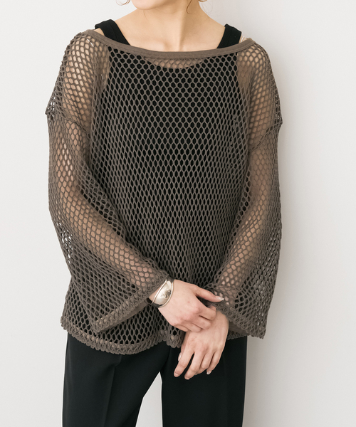 Spick & Span(スピックアンドスパン)の「《追加》ACASAM / アカサム メッシュプルオーバー(Tシャツ/カットソー・レディース・カーキ/アイボリー・FREE)」の13枚目の写真