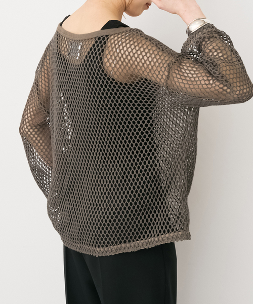 Spick & Span(スピックアンドスパン)の「《追加》ACASAM / アカサム メッシュプルオーバー(Tシャツ/カットソー・レディース・カーキ/アイボリー・FREE)」の14枚目の写真