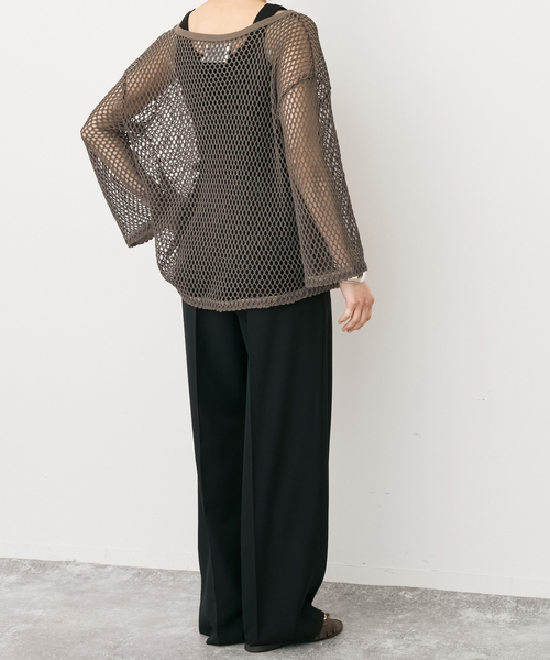 Spick & Span(スピックアンドスパン)の「《追加》ACASAM / アカサム メッシュプルオーバー(Tシャツ/カットソー・レディース・カーキ/アイボリー・FREE)」の15枚目の写真