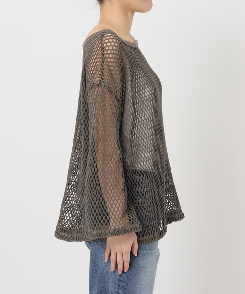 Spick & Span(スピックアンドスパン)の「《追加》ACASAM / アカサム メッシュプルオーバー(Tシャツ/カットソー・レディース・カーキ/アイボリー・FREE)」の20枚目の写真