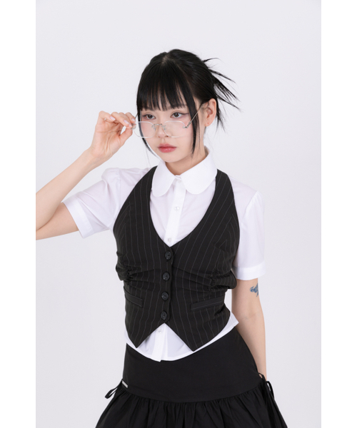 NAAIEEN（ナイエン）の「ラブリーシックバックレステーラードベスト（ベスト・レディース・ブラック・FREE）」の2枚目の写真