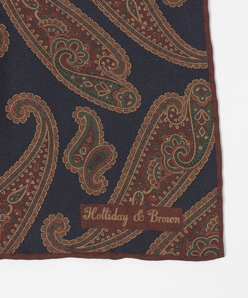 Holliday & Brown(ホリデーアンドブラウン)の「<Holliday&Brown>ペイズリー プリント チーフ(ポケットチーフ・メンズ・ダークオレンジ・FREE)」の3枚目の写真