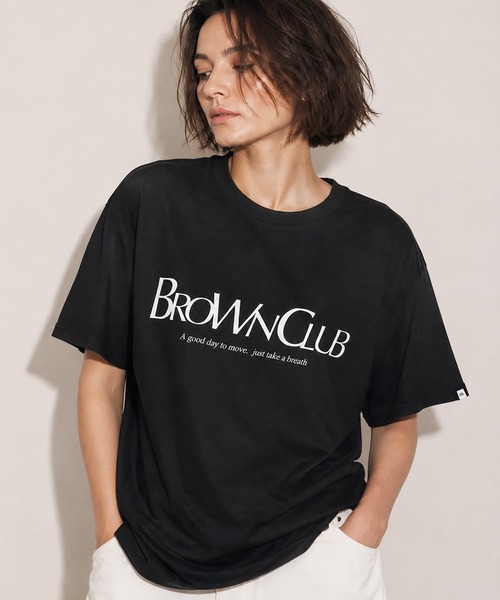 Brown&Street(ブラウンアンドストリート)の「【接触冷感】クールタッチロゴT(Tシャツ/カットソー・レディース・ホワイト/ブラック・FREE)」の3枚目の写真