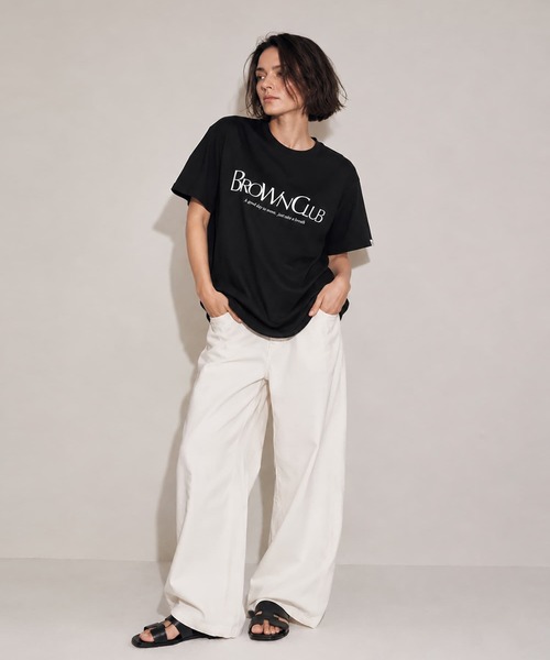Brown&Street(ブラウンアンドストリート)の「【接触冷感】クールタッチロゴT(Tシャツ/カットソー・レディース・ホワイト/ブラック・FREE)」の4枚目の写真