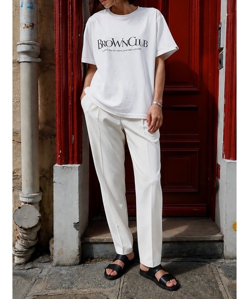 Brown&Street(ブラウンアンドストリート)の「【接触冷感】クールタッチロゴT(Tシャツ/カットソー・レディース・ホワイト/ブラック・FREE)」の9枚目の写真