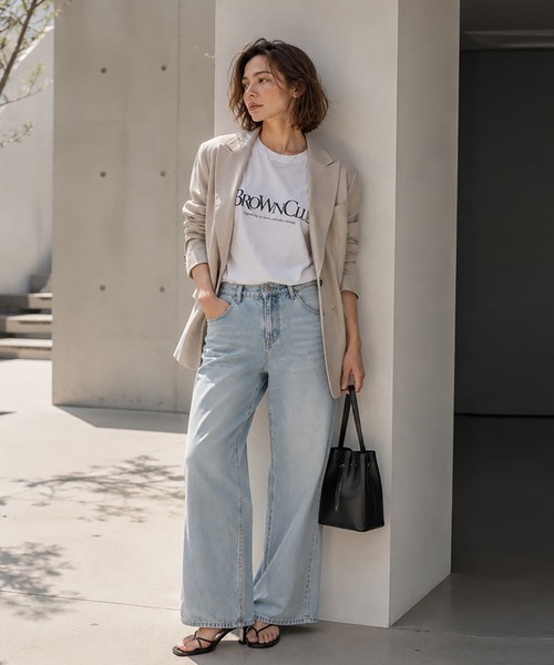 Brown&Street(ブラウンアンドストリート)の「【接触冷感】クールタッチロゴT(Tシャツ/カットソー・レディース・ホワイト/ブラック・FREE)」の10枚目の写真