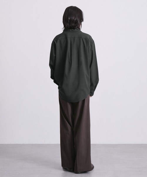 EMMA CLOTHES(エマクローズ)の「ハードツイスト長袖ヴァルーズシャツ(速乾 UV イージーケア)(シャツ/ブラウス・メンズ・グレイッシュベージュ/スミクロ/オフホワイト・S/M/L)」の16枚目の写真