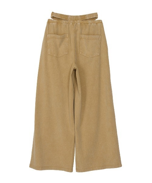 ELCHELE(エルチェレ)の「PIGMENT WAIST SLIT PANTS(スウェットパンツ・レディース・ベージュ/スミクロ・38/36)」の20枚目の写真