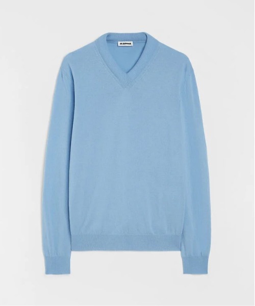 JIL SANDER(ジルサンダー)の「LS VN JUMPER(ニット/セーター・メンズ・スカイブルー・48/46/44)」の1枚目の写真