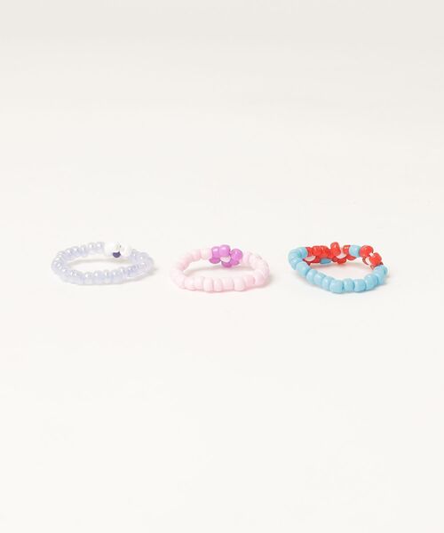 rae(レイ)の「【rae】Bloom Ring Set /フラワービーズリング 3点セット(リング・レディース・B/C/A・FREE)」の4枚目の写真