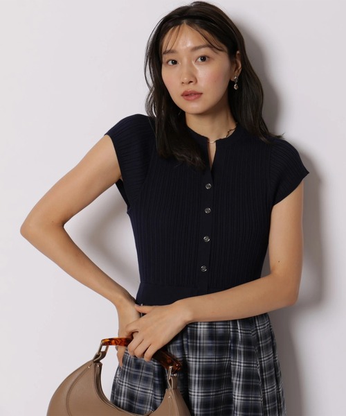 JUSGLITTY（ジャスグリッティー）の「シアーチェックドッキングワンピース（ワンピース・レディース・ブラウン/ネイビー・2/1）」の14枚目の写真