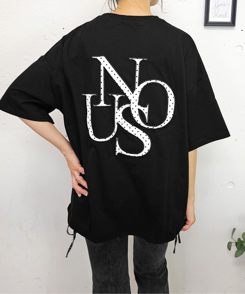 FUN（ファン）の「ドットロゴT（Tシャツ/カットソー・レディース・オフホワイト/ブラック/ピンク・FREE）」の3枚目の写真