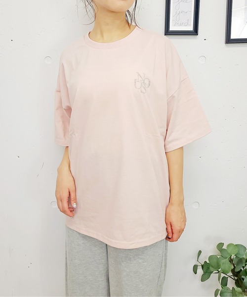 FUN（ファン）の「ドットロゴT（Tシャツ/カットソー・レディース・オフホワイト/ブラック/ピンク・FREE）」の5枚目の写真