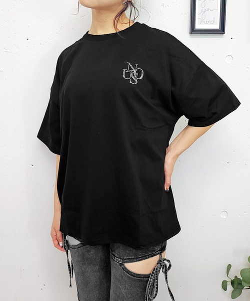 FUN（ファン）の「ドットロゴT（Tシャツ/カットソー・レディース・オフホワイト/ブラック/ピンク・FREE）」の6枚目の写真