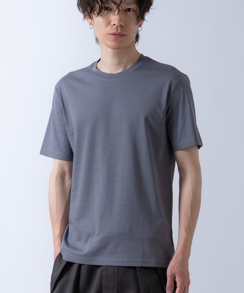 Crownor(クラウノアー)の「冷感 半袖 カットソー(Tシャツ/カットソー・メンズ・チャコール/ブラック/ホワイト・MEDIUM/LARGE)」の7枚目の写真