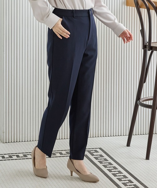 Honeys(ハニーズ)の「【ストレッチ・ウォッシャブル・イージーケア】センタープレスパンツ(股下72cm)(スラックス・レディース・杢グレー/ネイビー/ブラック/ブラウン系その他2・S/M/LL/L/3L)」の4枚目の写真