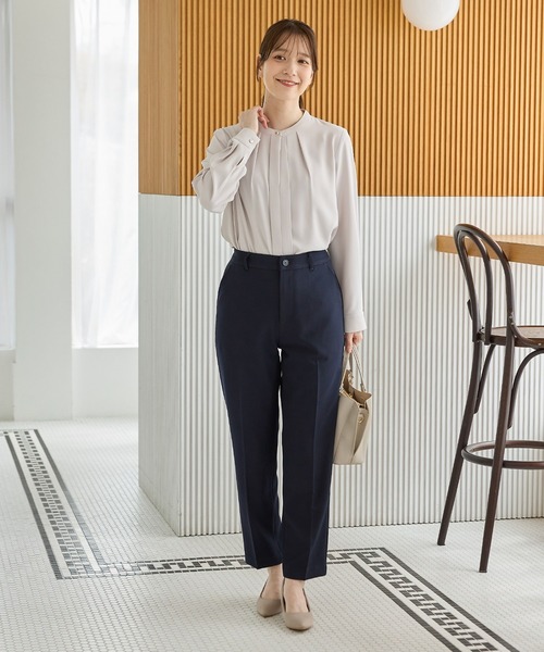 Honeys(ハニーズ)の「【ストレッチ・ウォッシャブル・イージーケア】センタープレスパンツ(股下72cm)(スラックス・レディース・杢グレー/ネイビー/ブラック/ブラウン系その他2・S/M/LL/L/3L)」の7枚目の写真