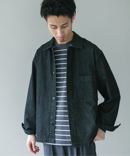 URBAN RESEARCH DOORS(アーバンリサーチドアーズ)の「デニムシャツカバーオール(デニムジャケット・メンズ・ブラック/ワンウォッシュ・SMALL/MEDIUM/LARGE)」の10枚目の写真