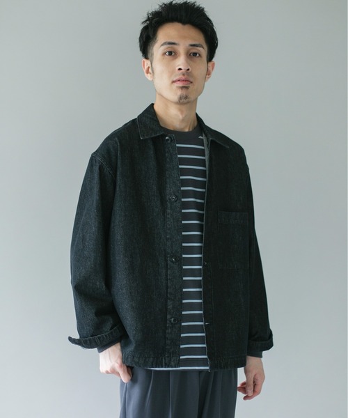 URBAN RESEARCH DOORS(アーバンリサーチドアーズ)の「デニムシャツカバーオール(デニムジャケット・メンズ・ブラック/ワンウォッシュ・SMALL/MEDIUM/LARGE)」の11枚目の写真