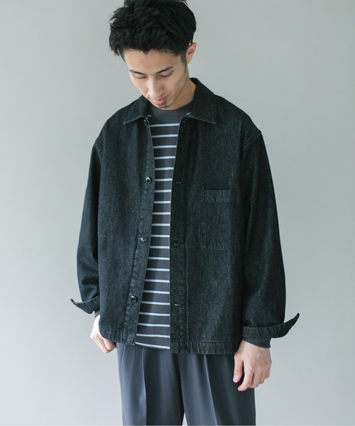 URBAN RESEARCH DOORS(アーバンリサーチドアーズ)の「デニムシャツカバーオール(デニムジャケット・メンズ・ブラック/ワンウォッシュ・SMALL/MEDIUM/LARGE)」の12枚目の写真