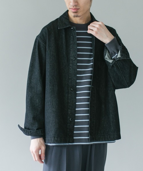 URBAN RESEARCH DOORS(アーバンリサーチドアーズ)の「デニムシャツカバーオール(デニムジャケット・メンズ・ブラック/ワンウォッシュ・SMALL/MEDIUM/LARGE)」の13枚目の写真