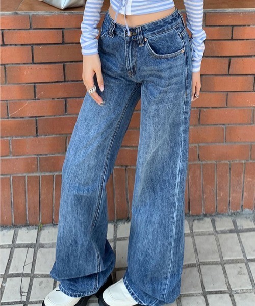 REBALANCE（リバランス）の「ワイドデニムパンツ（デニムパンツ・レディース・A・LARGE/MEDIUM/SMALL）」の3枚目の写真