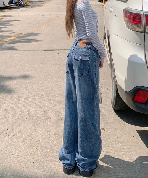 REBALANCE（リバランス）の「ワイドデニムパンツ（デニムパンツ・レディース・A・LARGE/MEDIUM/SMALL）」の9枚目の写真