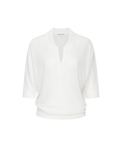Studio Doe（スタジオドー）の「Studio Doe TENCEL KNIT POLO SHIRT（シャツ/ブラウス・レディース・ホワイト・MEDIUM）」の9枚目の写真