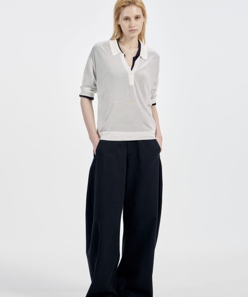 Studio Doe（スタジオドー）の「Studio Doe TENCEL KNIT POLO SHIRT（シャツ/ブラウス・レディース・ホワイト・MEDIUM）」の3枚目の写真
