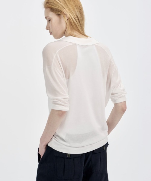 Studio Doe（スタジオドー）の「Studio Doe TENCEL KNIT POLO SHIRT（シャツ/ブラウス・レディース・ホワイト・MEDIUM）」の5枚目の写真