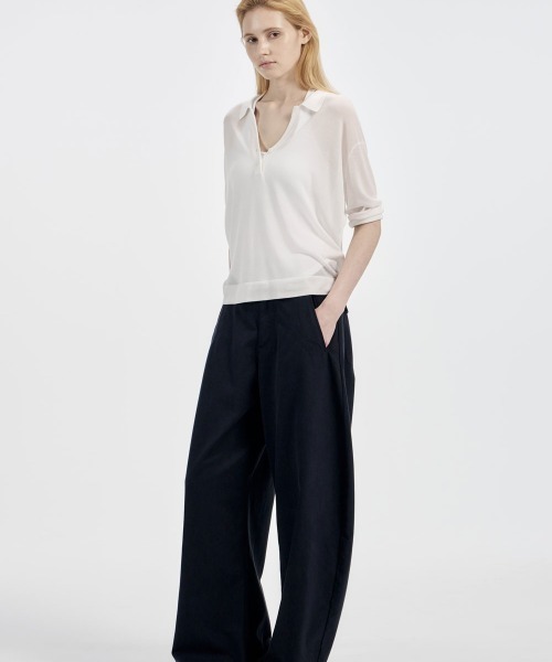 Studio Doe（スタジオドー）の「Studio Doe TENCEL KNIT POLO SHIRT（シャツ/ブラウス・レディース・ホワイト・MEDIUM）」の7枚目の写真