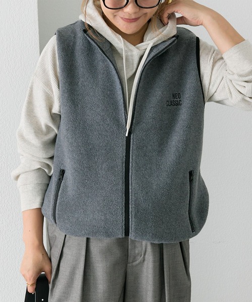 PUAL CE CIN(ピュアルセシン)の「両面フリースベスト(ベスト・レディース・ベージュ/グレー・FREE)」の11枚目の写真
