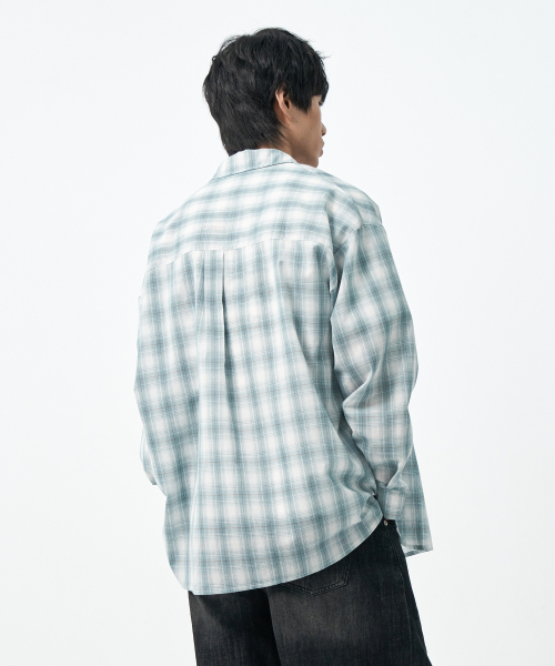 WAAR(ワール)の「M1088 チェックシャツ(3色)(シャツ/ブラウス・メンズ・ライトグレー/ピンク/ブルー・LARGE/MEDIUM)」の17枚目の写真
