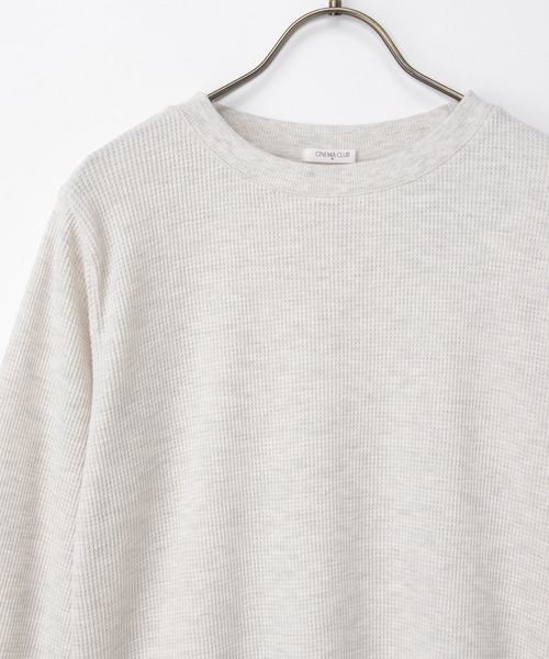 Honeys(ハニーズ)の「ワッフルTシャツ(Tシャツ/カットソー・レディース・杢グレー/オートミール/ブラック/キャメル/カーキ/ベージュ・S/M/LL/L)」の21枚目の写真