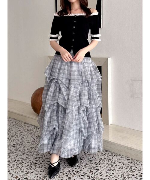 dazzlin(ダズリン)の「タックバルーンチュールスカート(スカート・レディース・イエロー/ブラック/ブルー/オフホワイト・SMALL/MEDIUM)」の15枚目の写真